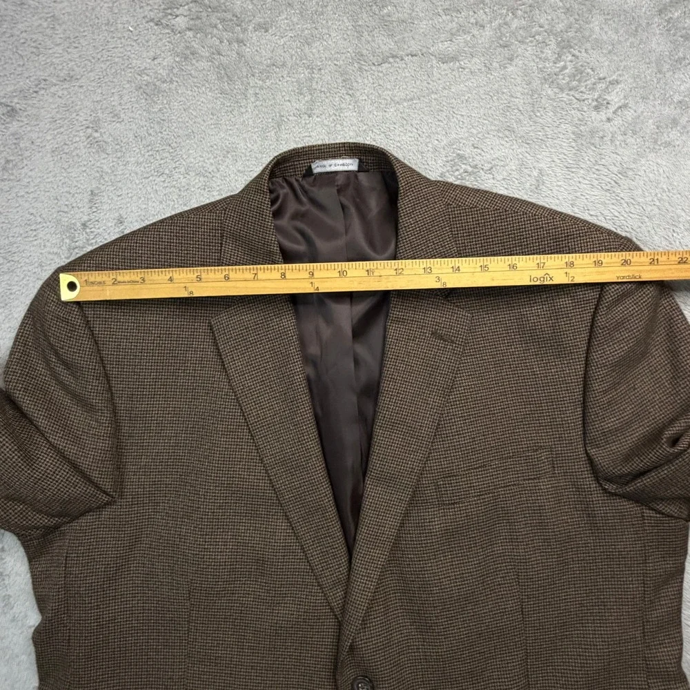 Joseph & Feiss Mens Brown Micro Check Sport Coat Blazer 48R RN 121404